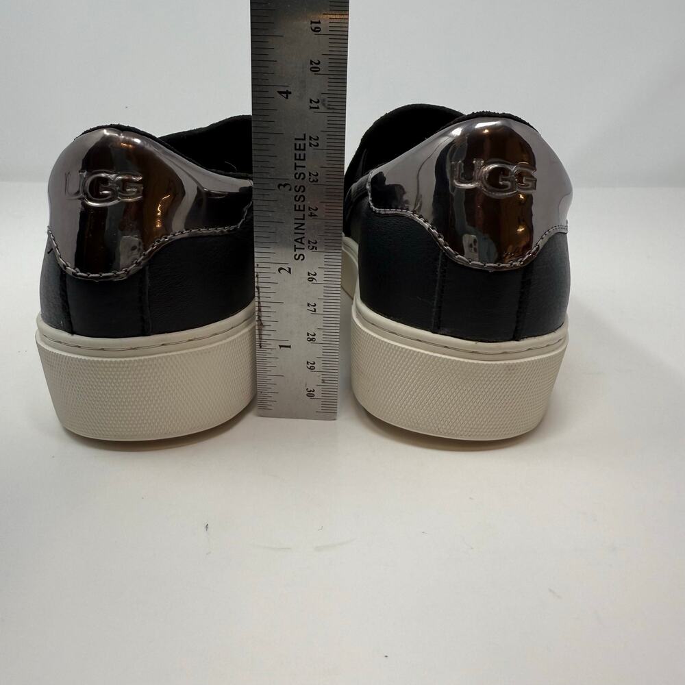 Ugg Jass Leather Slip-on Sneaker Womens 8 Black Silver Preppy Casual Shoes NWT - Picture 12 of 12